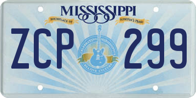 MS license plate ZCP299