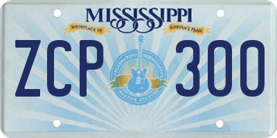 MS license plate ZCP300