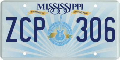MS license plate ZCP306