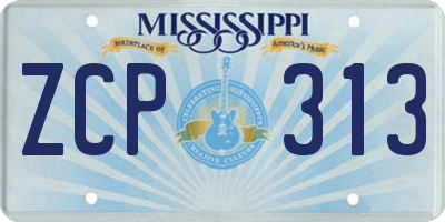 MS license plate ZCP313
