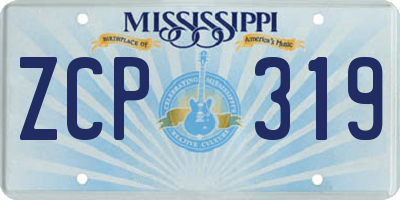 MS license plate ZCP319