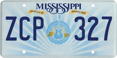 MS license plate ZCP327