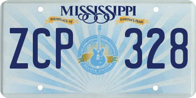 MS license plate ZCP328