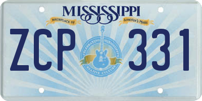 MS license plate ZCP331