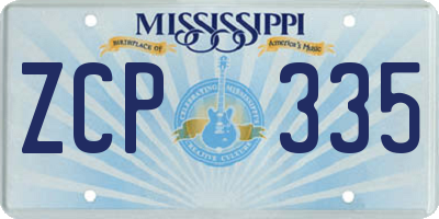 MS license plate ZCP335
