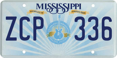 MS license plate ZCP336