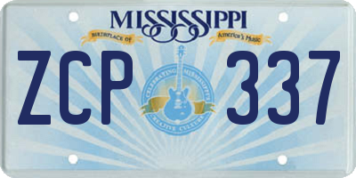 MS license plate ZCP337