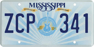MS license plate ZCP341