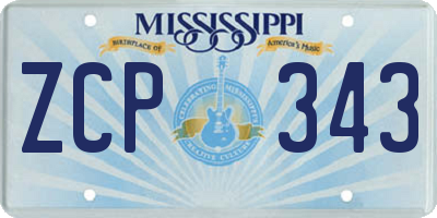 MS license plate ZCP343