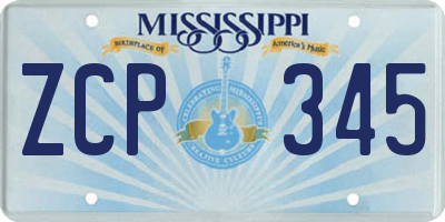 MS license plate ZCP345