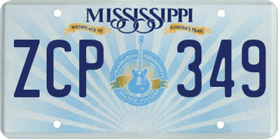 MS license plate ZCP349