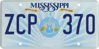 MS license plate ZCP370