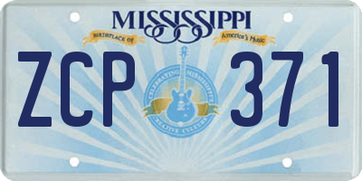 MS license plate ZCP371