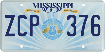 MS license plate ZCP376