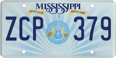 MS license plate ZCP379