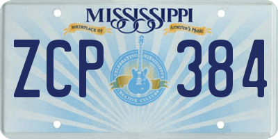 MS license plate ZCP384