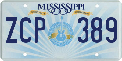 MS license plate ZCP389