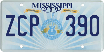 MS license plate ZCP390