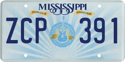 MS license plate ZCP391