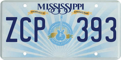 MS license plate ZCP393