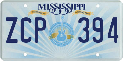 MS license plate ZCP394