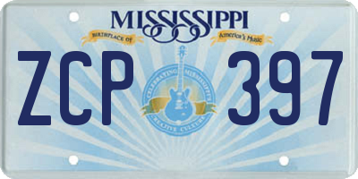 MS license plate ZCP397