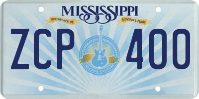 MS license plate ZCP400