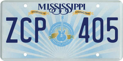 MS license plate ZCP405