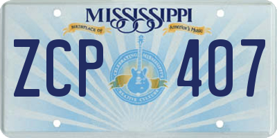 MS license plate ZCP407