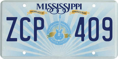 MS license plate ZCP409