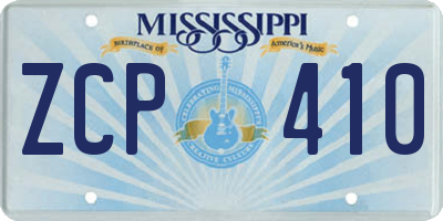 MS license plate ZCP410