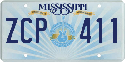 MS license plate ZCP411