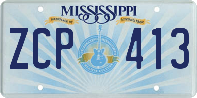 MS license plate ZCP413
