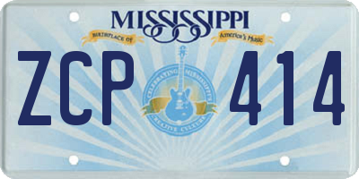 MS license plate ZCP414