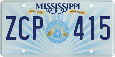 MS license plate ZCP415
