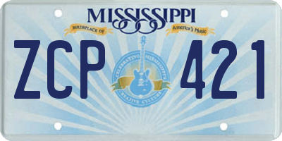 MS license plate ZCP421