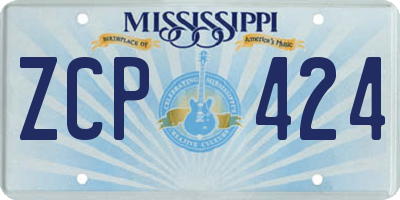 MS license plate ZCP424