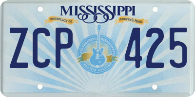 MS license plate ZCP425