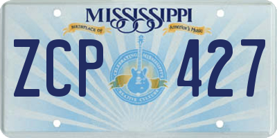 MS license plate ZCP427