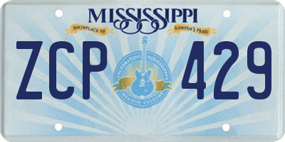 MS license plate ZCP429