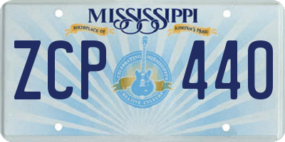 MS license plate ZCP440