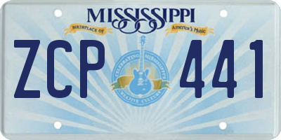 MS license plate ZCP441
