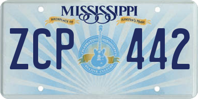 MS license plate ZCP442