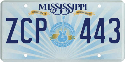 MS license plate ZCP443