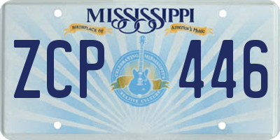 MS license plate ZCP446