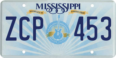 MS license plate ZCP453