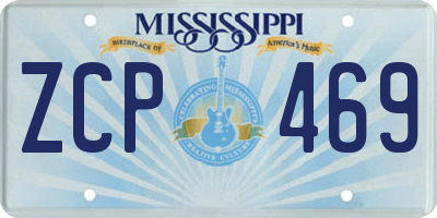 MS license plate ZCP469