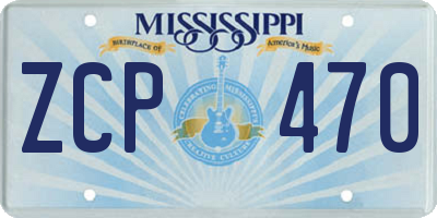 MS license plate ZCP470