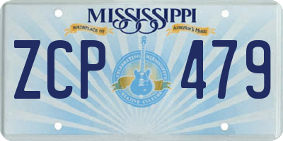 MS license plate ZCP479