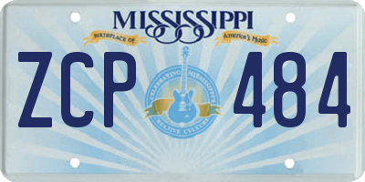 MS license plate ZCP484